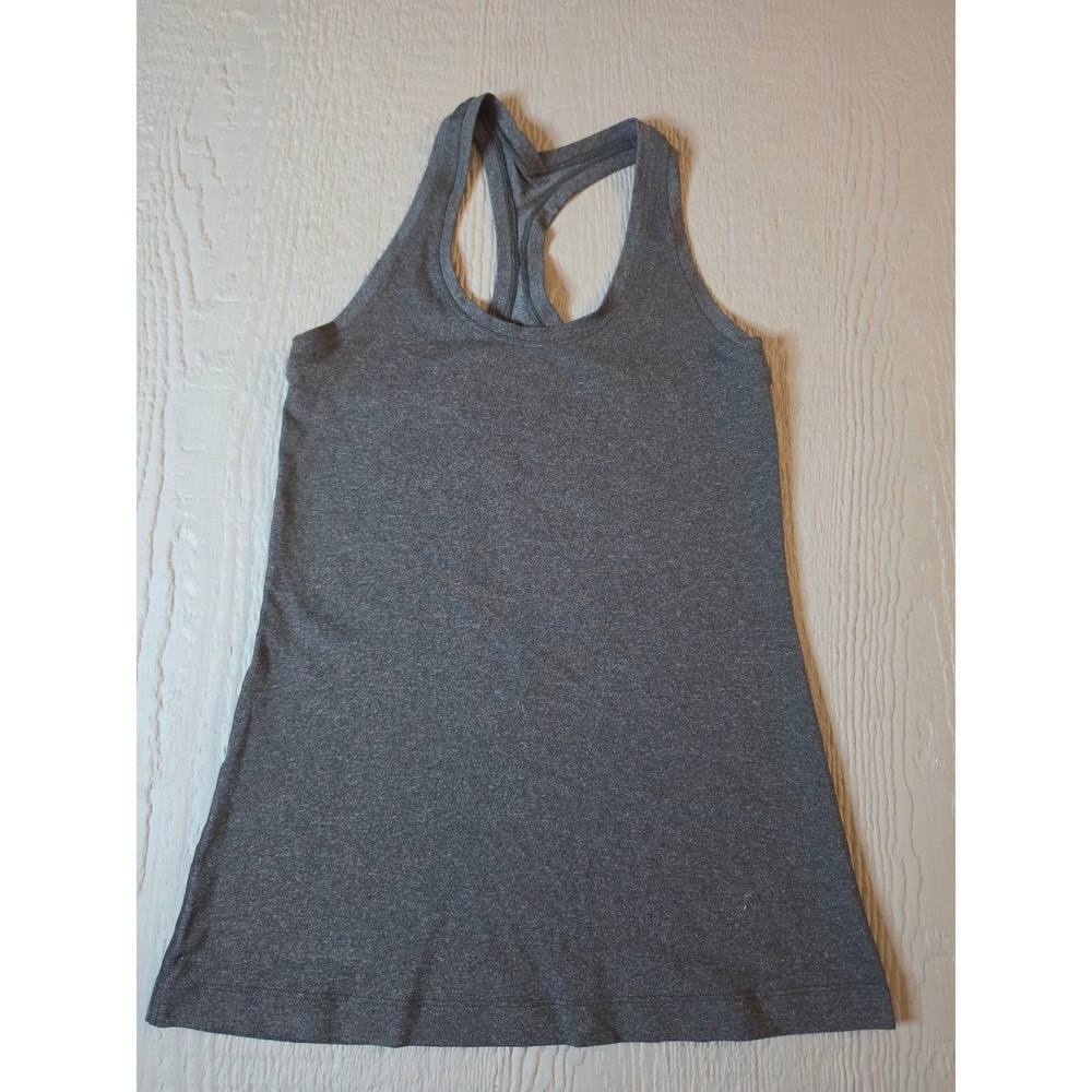 Lululemon Heathered Grey Racerback Athletic Tank Top Size 2